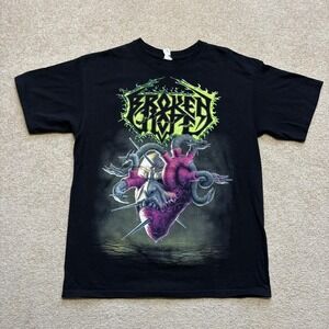 Anvil Broken Hope Shirt Mens Large Black Loathing Death Metal Band Graphic Tee
